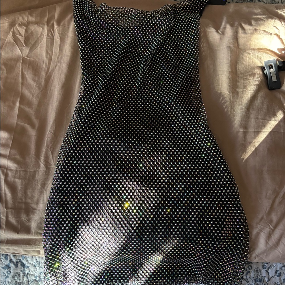 Elegant Black and Silver Women's Dress